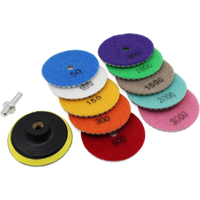 

Diamond Polishing Pad,Wet/Dry Polishing Wheel Set for Granite Stone Concrete Ceramic Marble Floor Grinder or Polisher