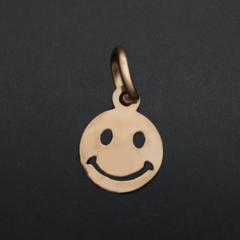 5 шт. 316L Нержавеющая сталь полированный улыбающееся лицо очарование 7x11 цвета