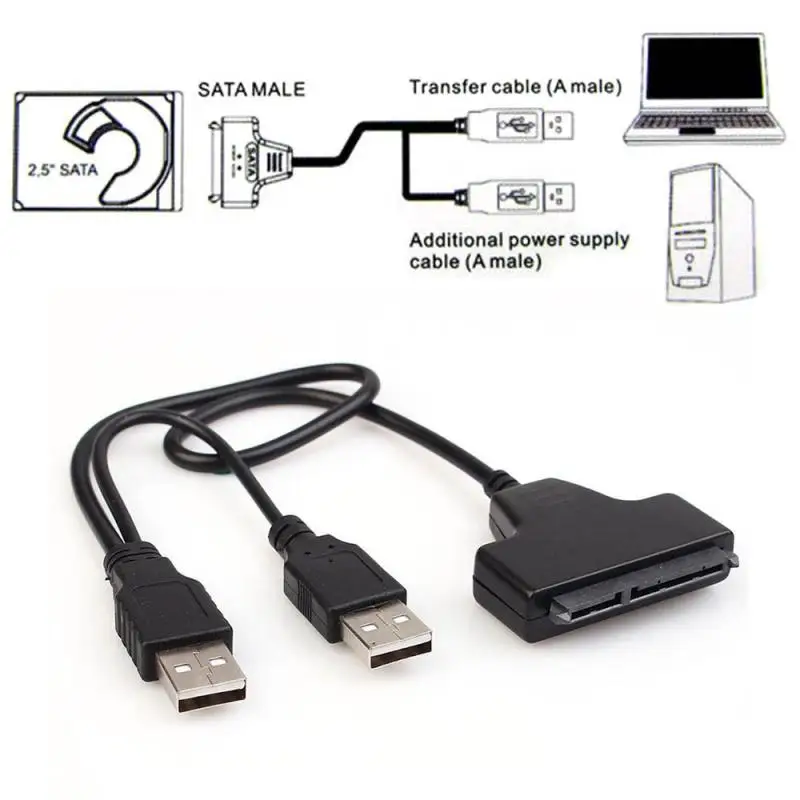 Кабель адаптер SATA7 50 см + 15 22 Pin к USB 2 0 для 5 HDD ноутбука жесткого диска SATA2.0