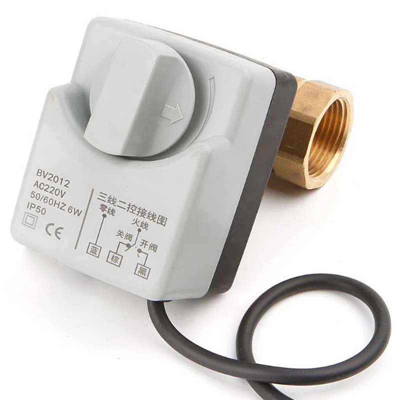 

Ac220V Dn20 2 Way 3 Wires Motorized Ball Valve Electric Actuator With Manual Switch