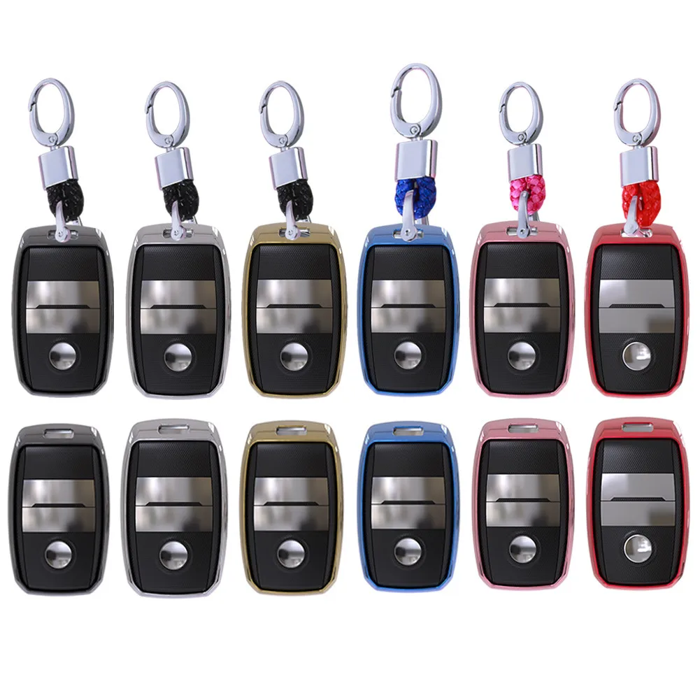 

New Soft TPU Car Key Cover Case Chain Fit For Kia Rio Sportage 2016 Ceed Sorent Cerato Pican-to K2 K3 K5 Accessories Car Styling