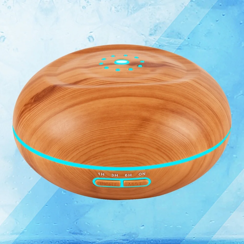 

500ml Essential Oil Diffuser Ultrasonic Aroma Cool Mist Humidifier for Office Bedroom Baby Room Study Yoga -US Plug (Light Wood