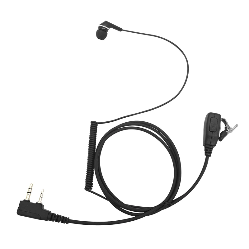 Walkie Talkie Headset 3.5mm/2.5mm 2-Pin in-Ear Earpiece with PTT Mic for Kenwood BaoFeng Two-Way Radio