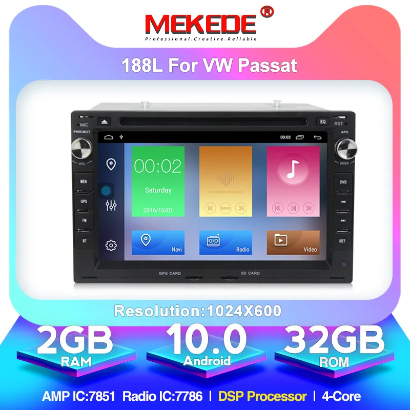 MEKEDE Автомобильный мультимедийный плеер Android 10 0 автомобильный DVD GPS для