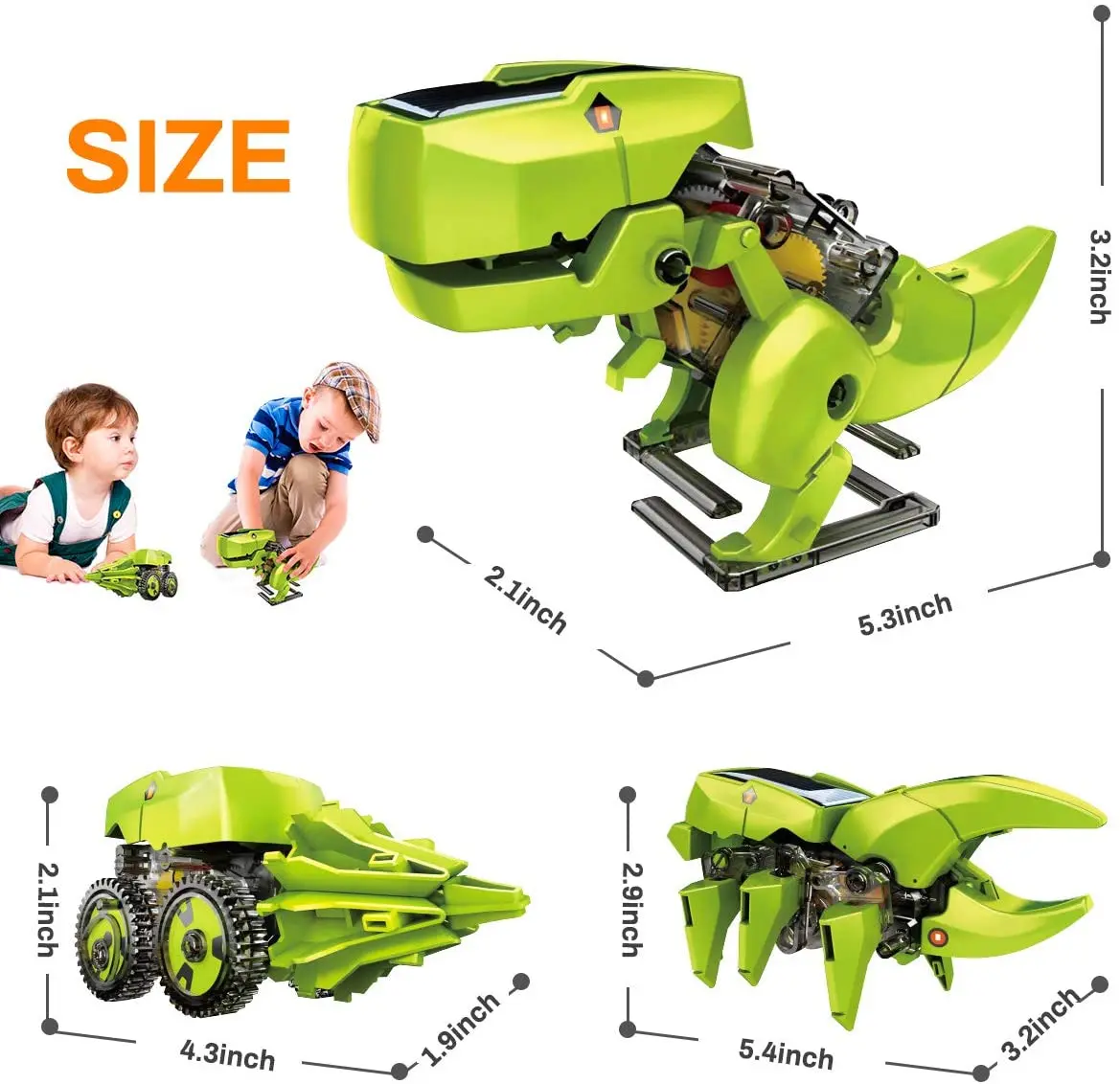 3 in 1 Education Solar Robot Toys Powered Dinosaur Kit STEM DIY Building Science Experiment for Kids | Дом и сад