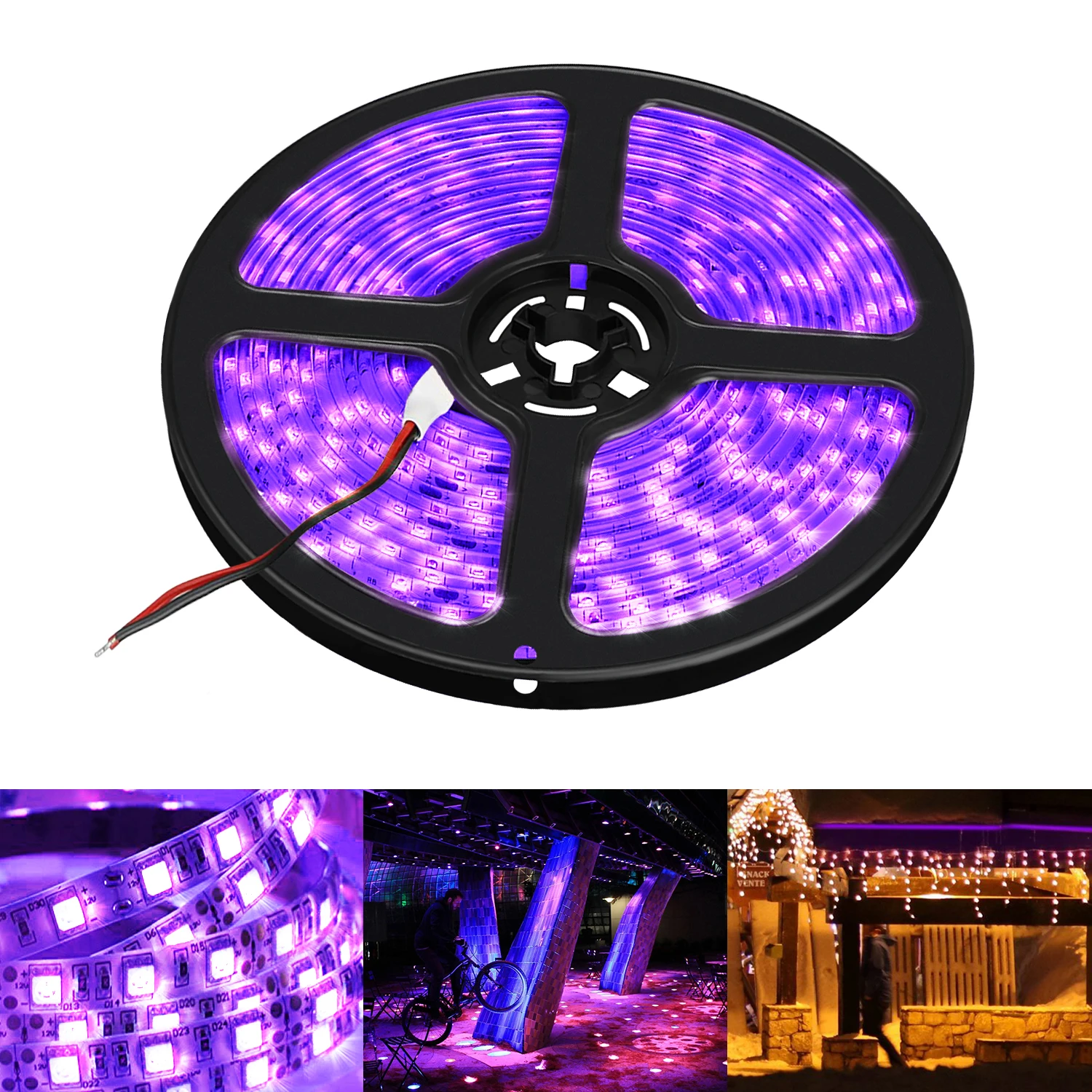 

Party DIY Decoration IP65 Waterproof 60LED Portable DC 12V Home Wedding Christmas Purple Color Light Strip