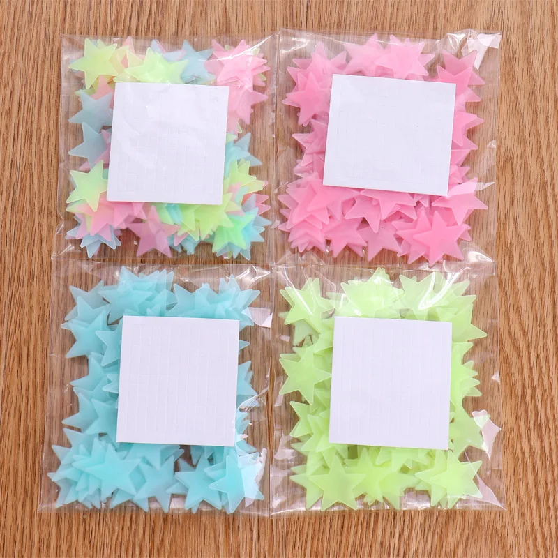 JIMITU 100 шт./пакет 3 см светятся в темноте игрушки светящиеся наклейки-звездочки