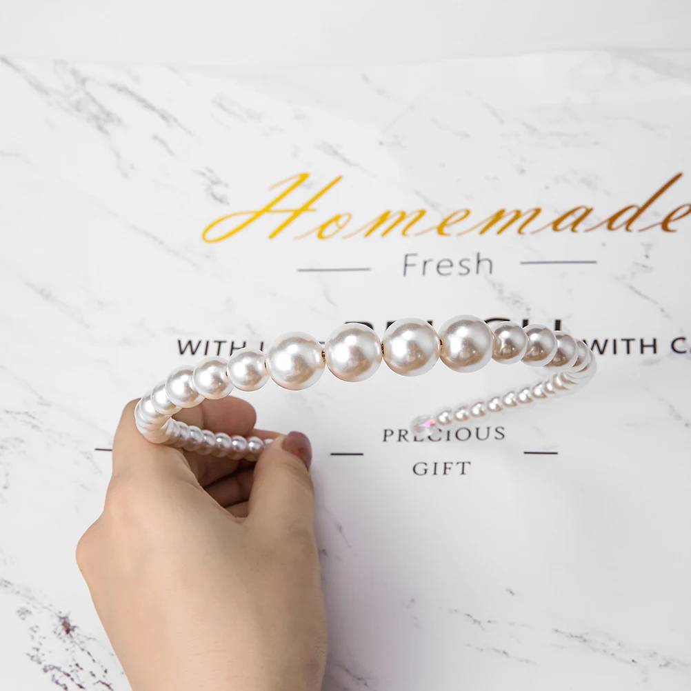 Small Pearls M MISM, стиль, Большой жемчуг, лента для волос, женские роскошные аксессуары для волос для девочек, Винтажная заколка для волос с бусинами, головной убор, повязка на голову - Цвет: Small Pearls