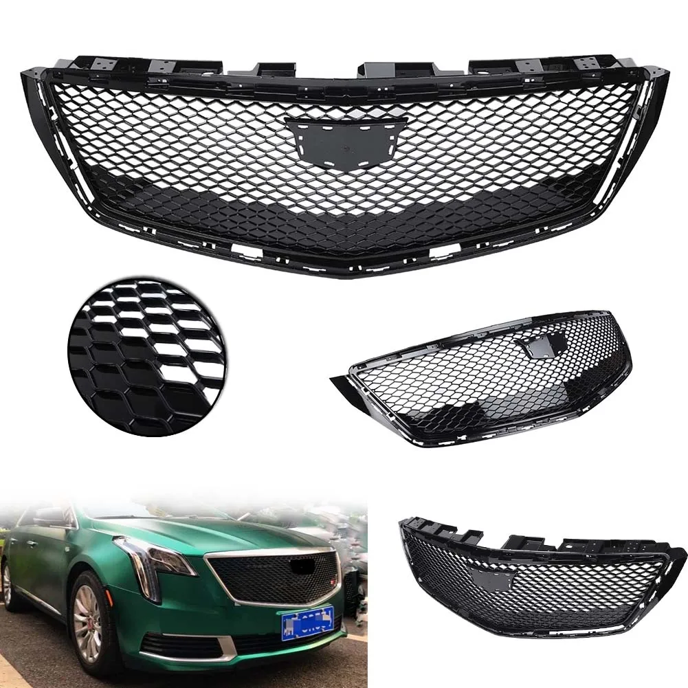 

For 2018 2019 2020 Cadillac XTS SEDAN Front Bumper Racing Grill Radiator Upper Mesh Grille Black ABS Car Accessories