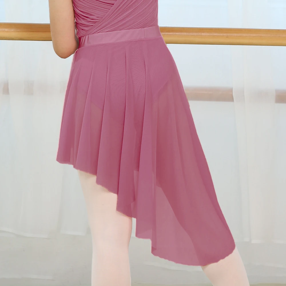 

High Quality One-Piece High-Low Ballet Dance Wraps Skirts Elastic Waist Band Practice Training Performance Wear
