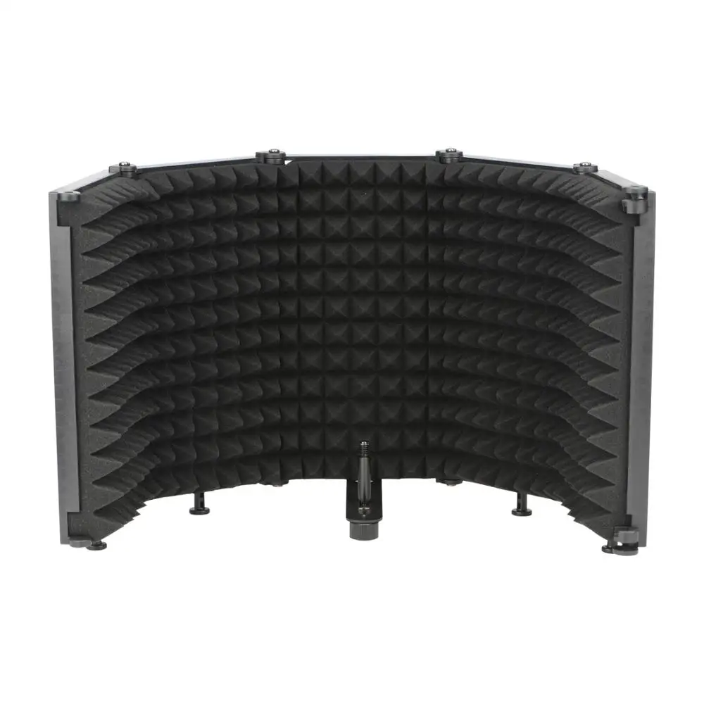 

LO-PS68/69 3/5 Panels Broadcast Studio Adjustable Angle Foldable Noise Reduction Sound Absorbing Microphone Wind Screen Shield