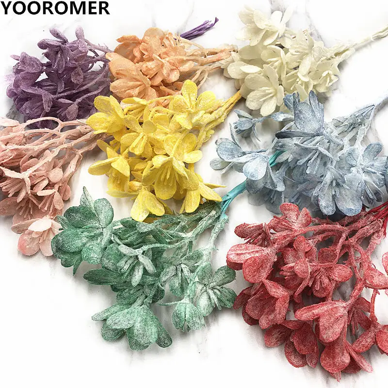 YOOROMER 6 шт. искусственный букет лужайка моделирование папоротник искусственный цветок DIY скрапбук домашнее свадебное Рождественское украшение