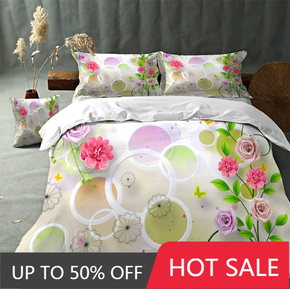 

Cat Rose Flower Aircraft Comfortable Health Digital Design Custom Patterns Bedding Brushed Cloth Cover Quilt Single Queen King