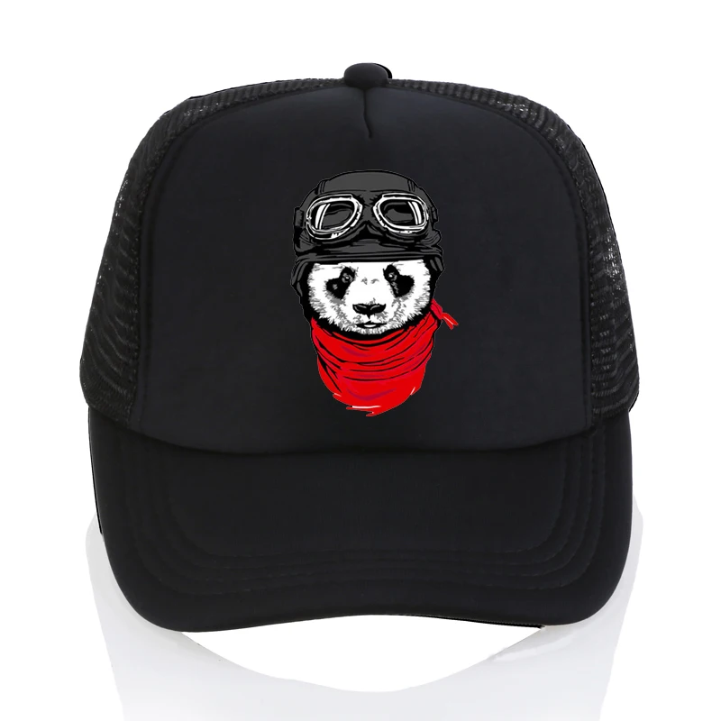 

fashion spring summer lovers baseball cap cool Mesh hip-hop hat male Ms. cute panda printing caps Unisex adjustable snapback hat