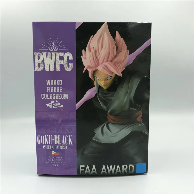 Dragon Ball Z черный Гоку Роза Супер Saiyan серп Бог войны Ver. ПВХ фигурка DBZ Gogeta розовые волосы модель игрушки 18 см