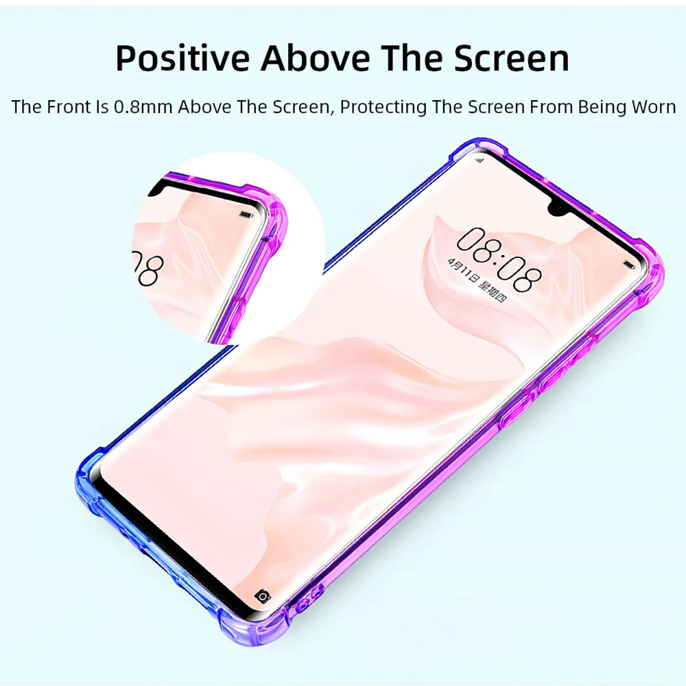Ультратонкий Прозрачный чехол с градиентом для телефона Huawei P30 P20 Mate 10 20 Pro Lite 20X Honor