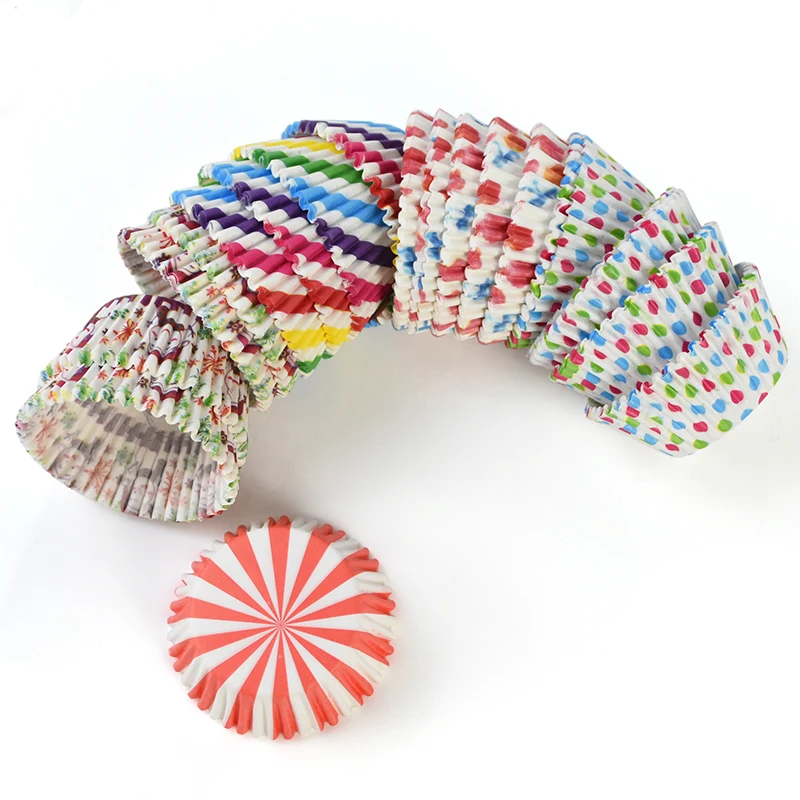 

100pcs/lot Printed Cupcake Paper Cups Cupcake Liner Baking Muffin Cup Case Home Kitchen Cooking Supplies Cake Decorating Tools