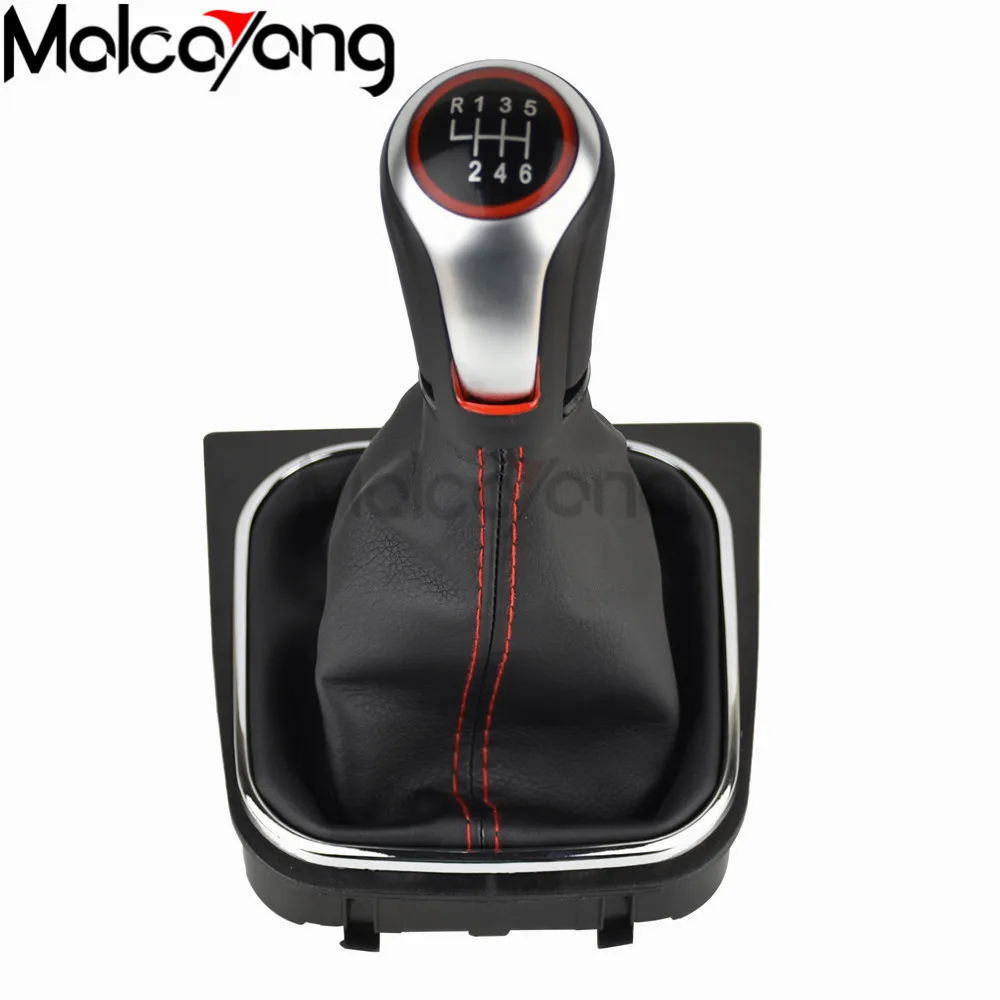 6 speed with boot Для V-W Volkswagen Golf 5/6 MK5/6 Scirocco(2009) Octavia(2006) 5/6 скорость рукоятка для рычага переключения передач Ручка шариковая крышка багажника Gaitor - Название цвета: 6 speed with boot