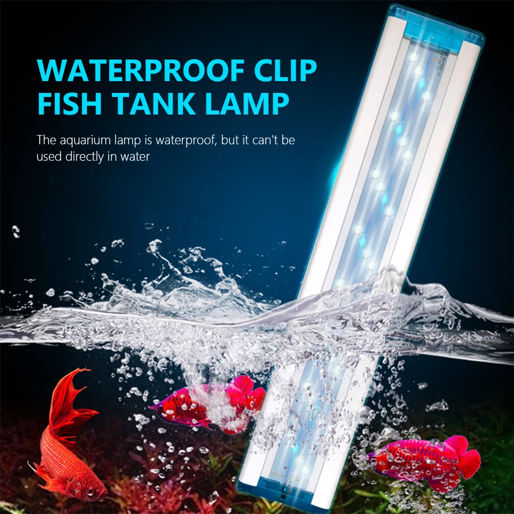 

Waterproof Fish Luminaire Adjustable Aquarium Light Plant Lamp AC 90-260V Decor White Blue Lighting Super Slim LEDs US/EU Plug