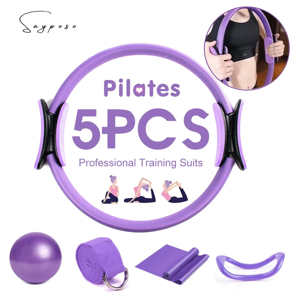 

1/2/5PCS Yoga Pilates Circle Yoga Ball Magic Ring Yoga Block Stretch Band Resistance Bands Fitness Workout Fitness Accessories
