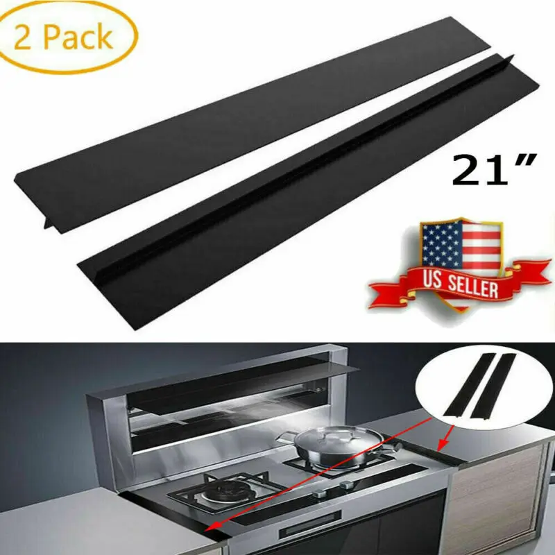 

2Pcs Kitchen Silicone Stove Counter Gap Cover Oven Guard Spill Seal Slit Filler