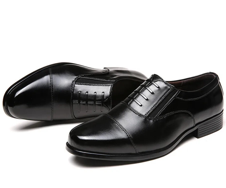 

Men Wedding Shoes Microfiber Leather Formal Business Pointed Toe for Man Dress Shoes Men's Oxford Flats Nice Pop