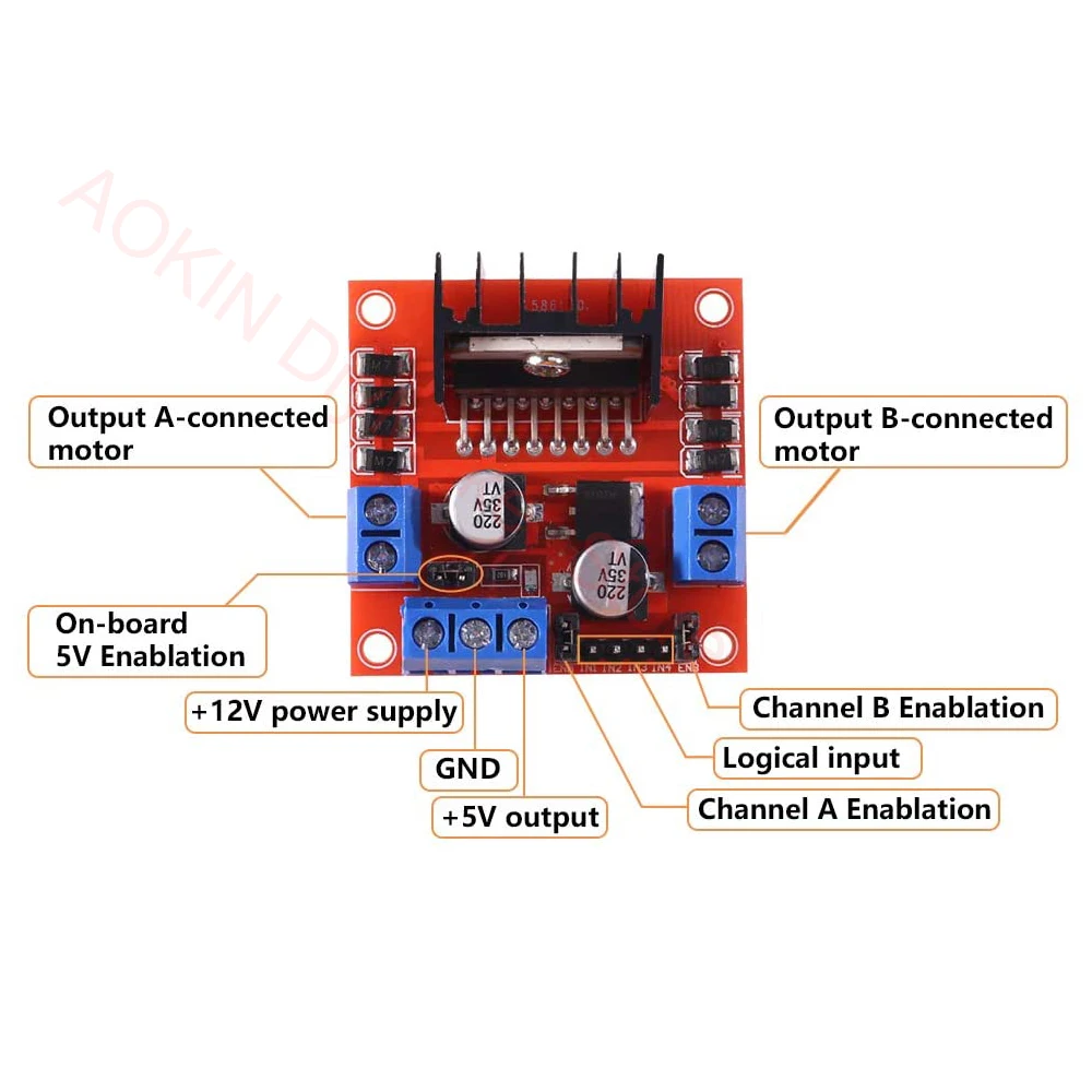 L298N driver board module L298N stepper motor smart car robot breadboard peltier High Power L298 DC Motor Driver for arduino