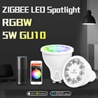 G светодиодный OPTO умный дом с технологией Zigbee RGB теплый белый светильник 5 Вт GU10 Светодиодный точечный светильник AC100-240V работать с Alexa Echo плюс Smartthings Tuya