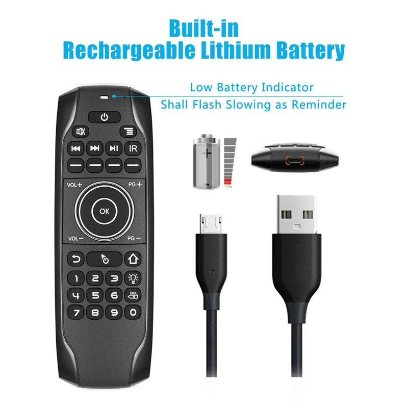 Bluetooth 5.0 Mini Keyboard G7BTS Gyroscope Backlit IR Learning Air Mouse Remote Control for Smart TV Box Laptop Tablet | Компьютеры и