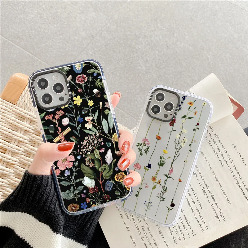 

Fashion Cute Flowers Plant Soft Phone Case for iPhone 13 Pro Max 11 12 mini XR X XS Max 7 8 plus SE 2020 Cover Transparent Cases