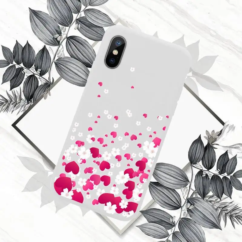 

Fashion Love Heart Phone Case Candy Color for iPhone 6 7 8 11 12 s mini pro X XS XR MAX Plus
