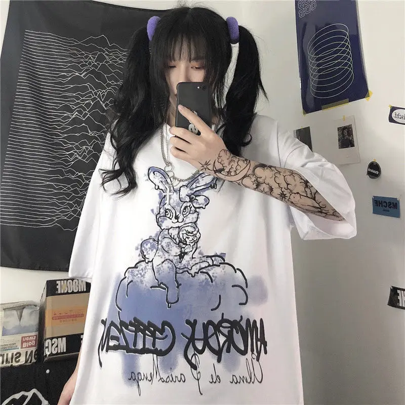 Женская футболка с короткими рукавами летняя свободная в Корейском стиле