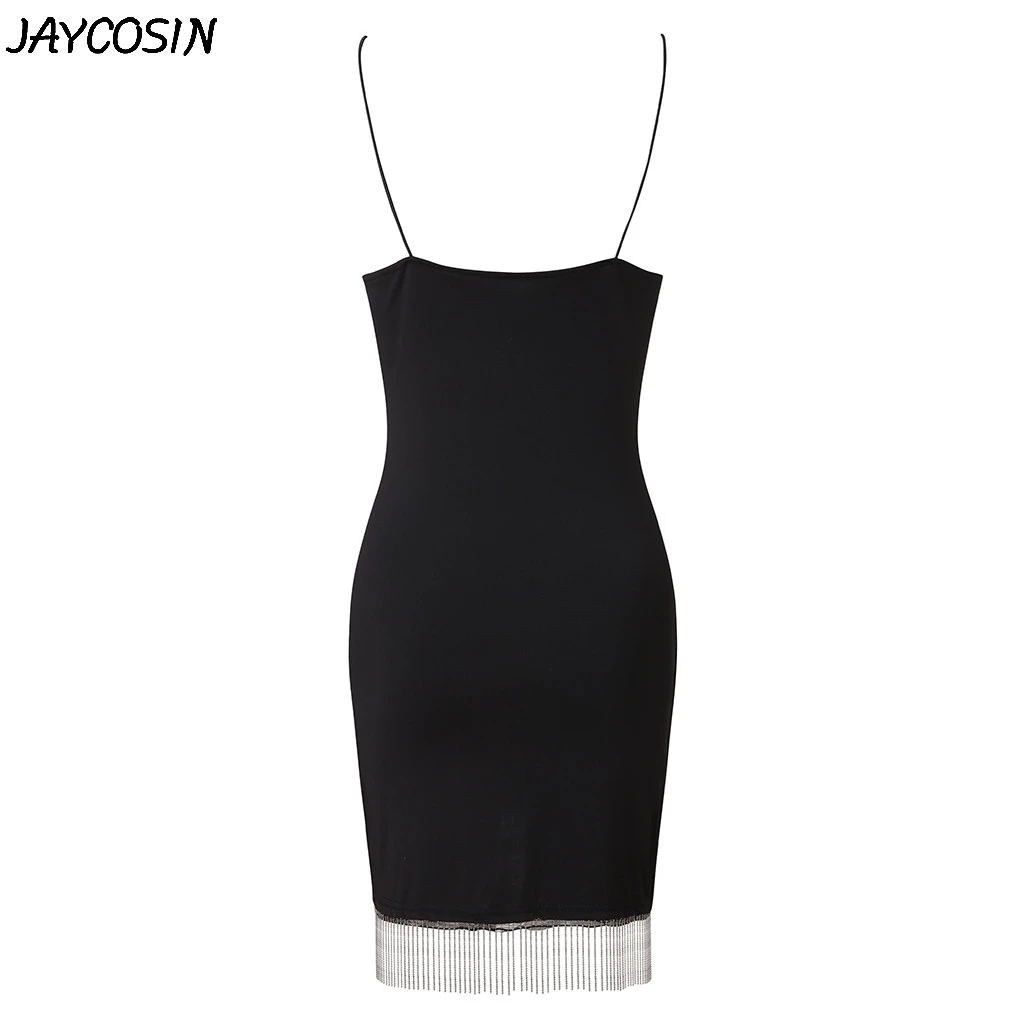 JAYCOSIN облегающее сексуальное платье без рукавов с бретельками черное красное