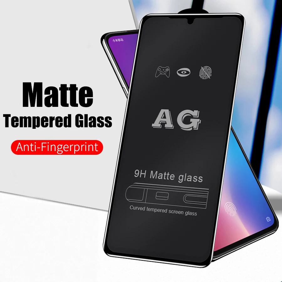 Полностью клеящееся матовое закаленное стекло для Xiaomi A3 Mi 8 9 Lite cc9e Pocophone F1 Redmi Note 9s