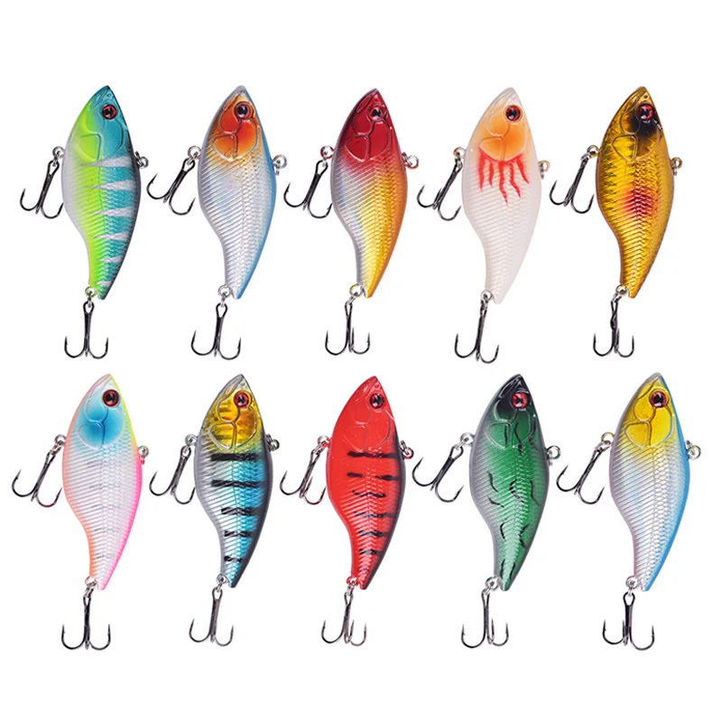 1Pcs Jerkbait Sinking VIB Fishing Lures 7.2cm 18g Laser Plastic Vibration Fishing Bait For Pike Bass Musky Wobbler Pesca Tackle