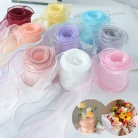 5m60mm wave silk organza ribbon bow material for hair ornament gift wrapping decoration diy sewing lace ribbons fabric clothing