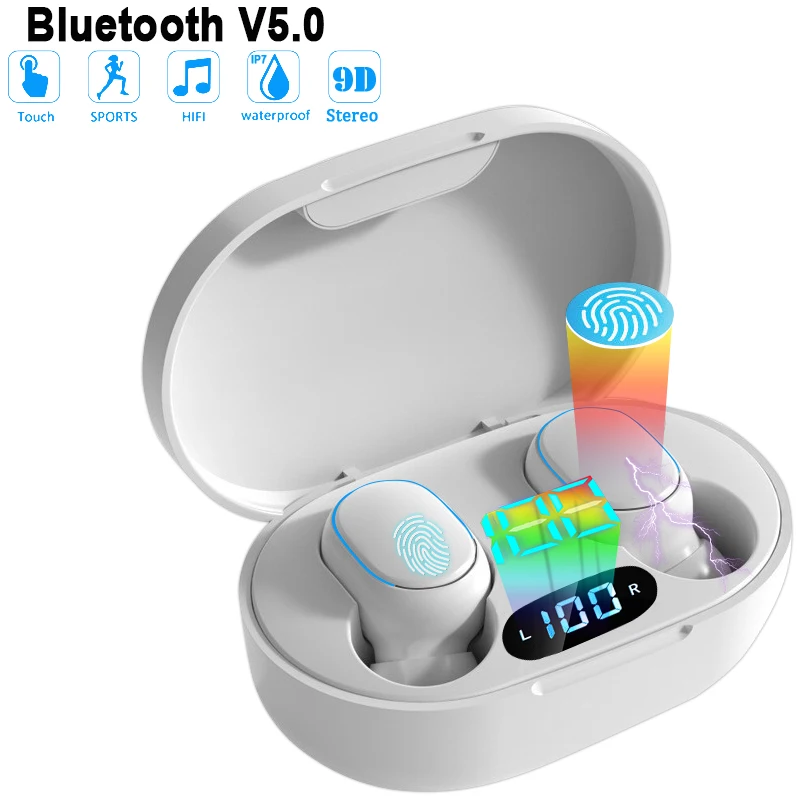 Беспроводные стереонаушники с микрофоном спортивные водонепроницаемые