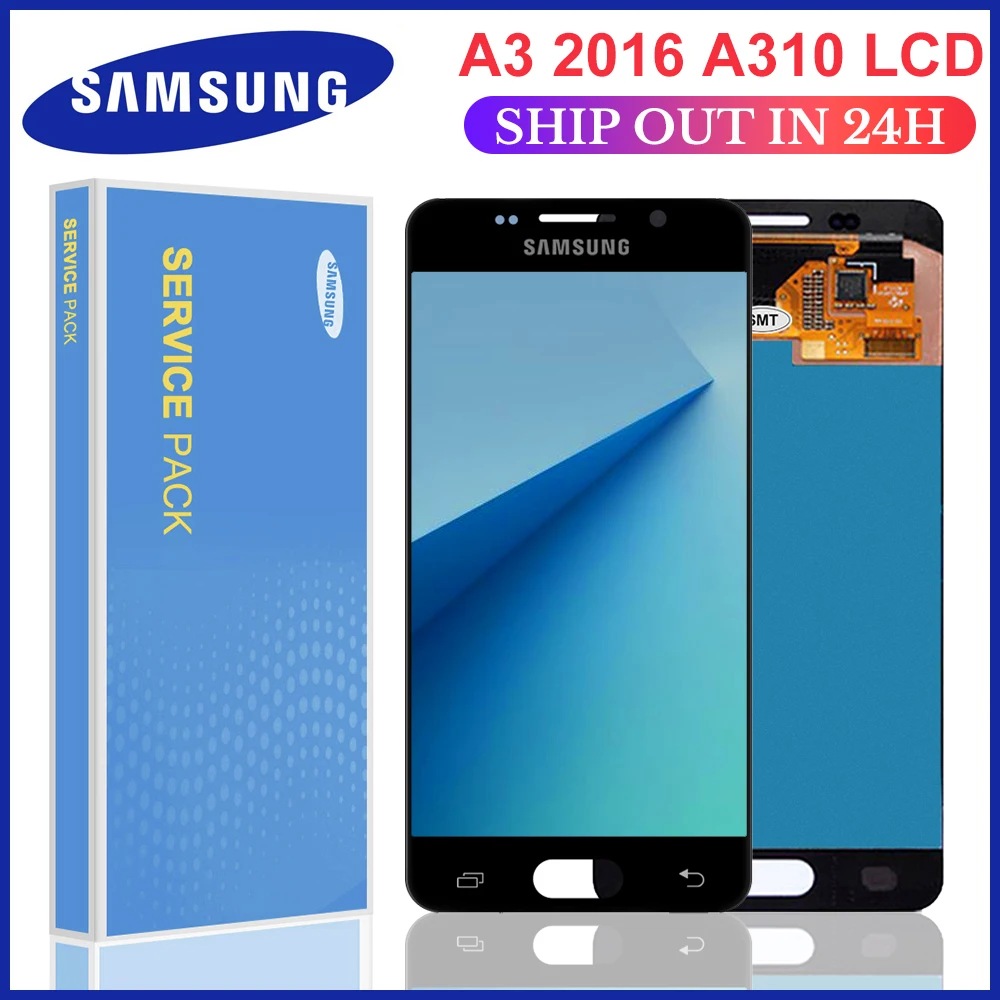 

4,7 ''Оригинальный Для Samsung Galaxy A3 2016 A310 SM-A310F A310M A310Y дисплей сенсорный экран дигитайзер в сборе регулировка яркости