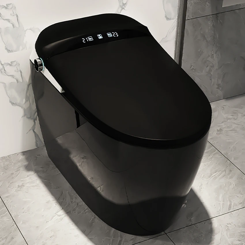 

220V Smart Toilet Seat One-Piece Intelligent Toilet Electric Bidet Cover Remote Controlled Toilet Foot Flushing Hot Cold Massage