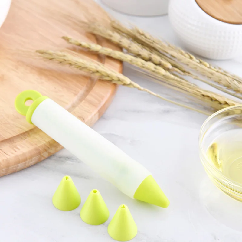 

Ручка для письма шоколадного джема, пищевой силикон, инструмент для выпечки, аксессуары, Креативные кухонные инструменты, Съемный пистолет ...