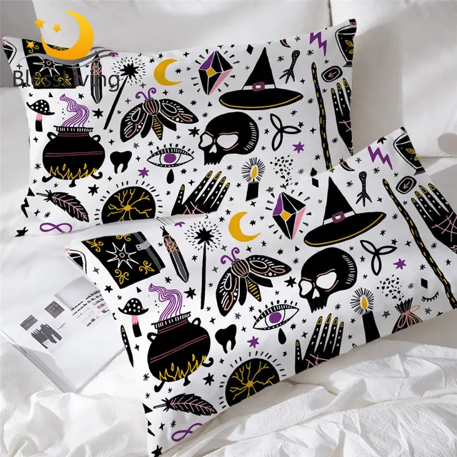 BlessLiving Witchcraft Pillowcase Astrology Pillow Case for Kid Gothic Home Textiles Alchemy Pillow Cover Divination Kussensloop 1
