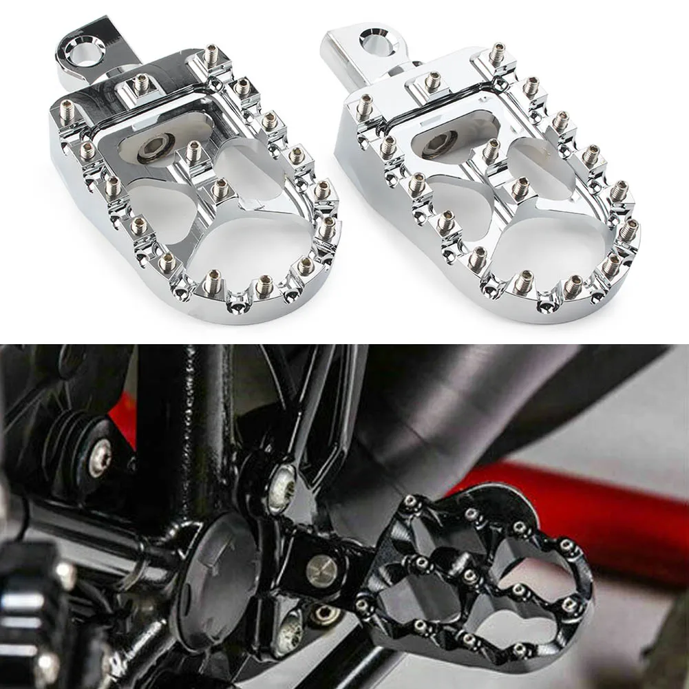 

MX Style Motorcycle Footpegs Footrest Wide Foot Peg For Harley Dyna Sportster Iron 883 Fatboy Bobber 1Pair CNC Aluminum