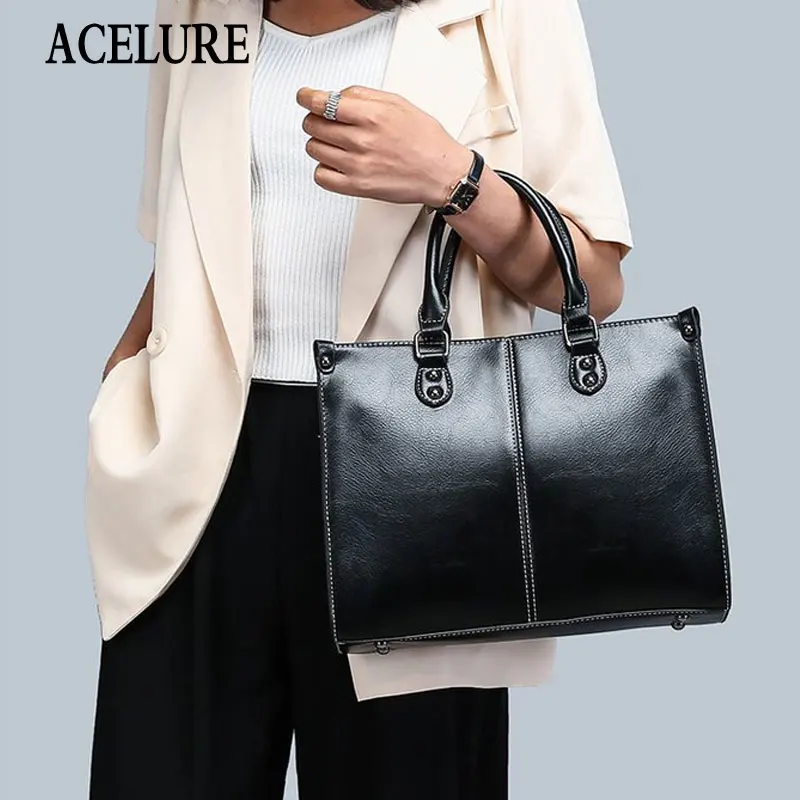 

Vintage Fashion Women Shoulder Bag Female Causal Totes High Capacity Daily Shopping Solid Color Ladies Large Bucket Purse Tote