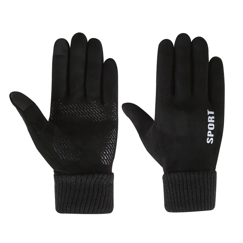 

gloves women keep warm in autumn and winter, add velvet and thicken cute Japanese cycling gloves women