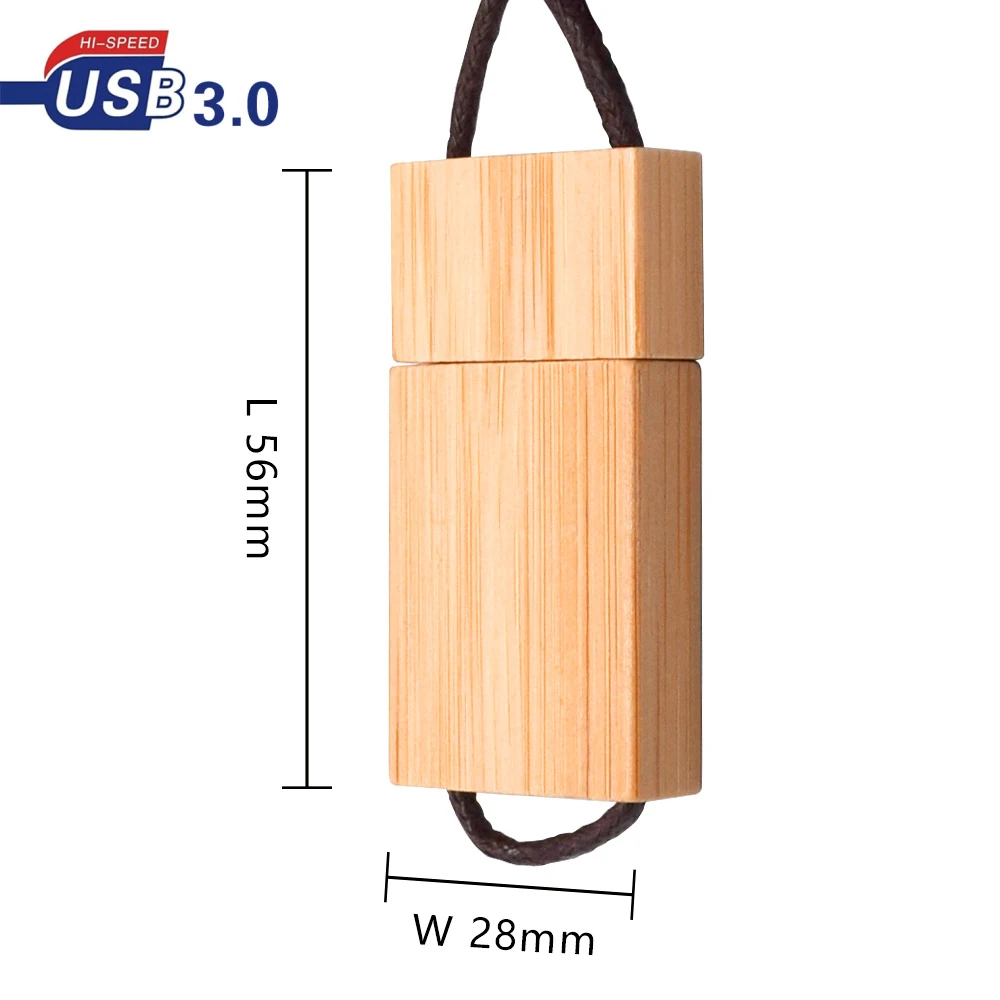 DIY логотип высокоскоростной квадратный деревянный с веревкой USB флэш-накопитель 3
