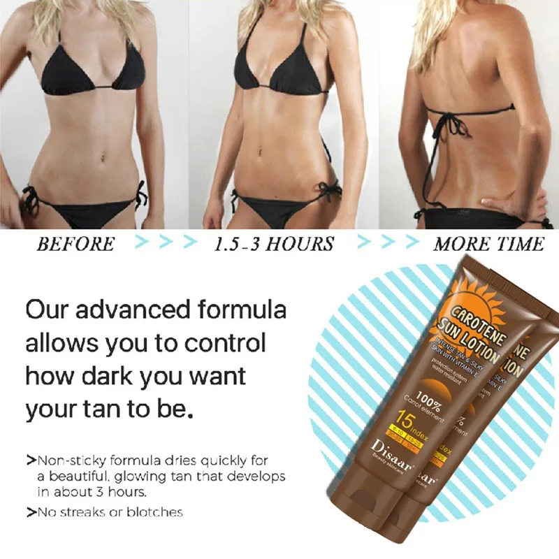 Fast Tan Bronze Self Tanner Lotion Face Body Solarium Cream for Day Tanning Sun Block Makeup Foundation n | Красота и здоровье