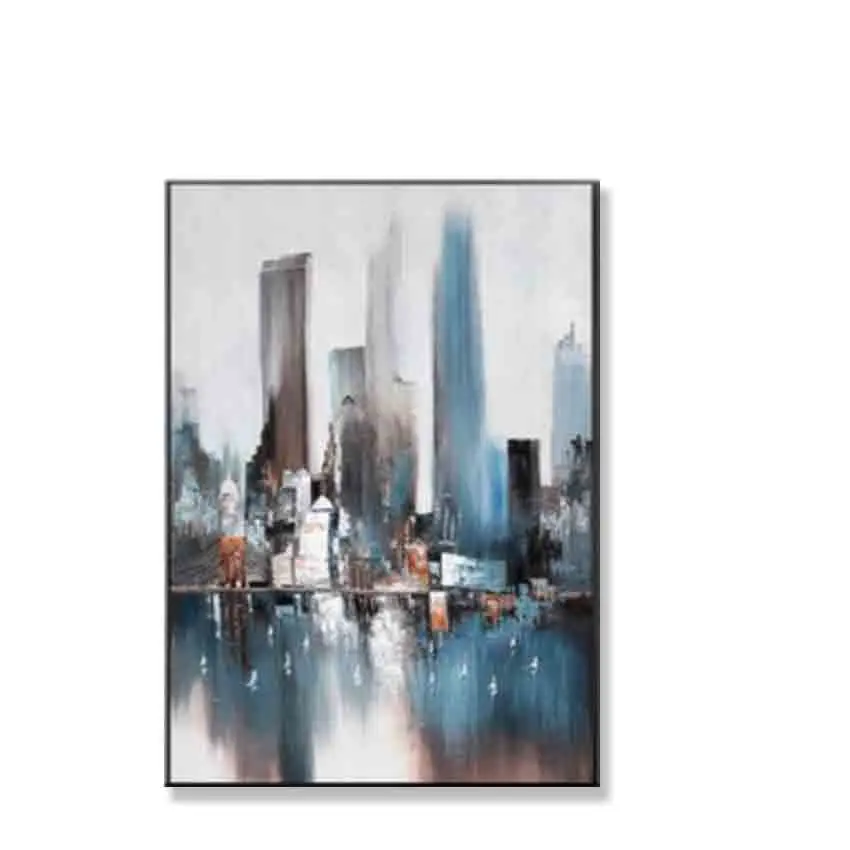 Домашний Настенный декор Ручная работа картина маслом на холсте здание города пейзаж настенное искусство подвесные картины для входа в гостиную