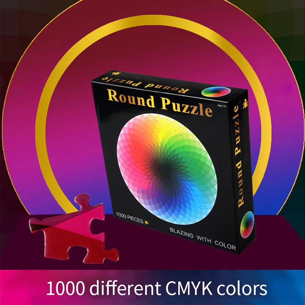 

1000pcs Round Mixed Color Adult Kids DIY Paper Brain Game Home Reduce Stress Colorful Rainbow Portable Geometrical Photo