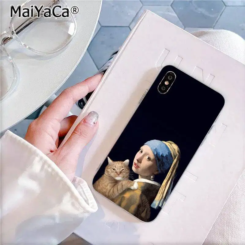 MaiYaCa Italia русский MonaLisa арт любовь к своему Толстому коту собаке чехол для телефона для iPhone 11 pro 8 7 6 6S Plus X XS MAX 5 5S SE XR