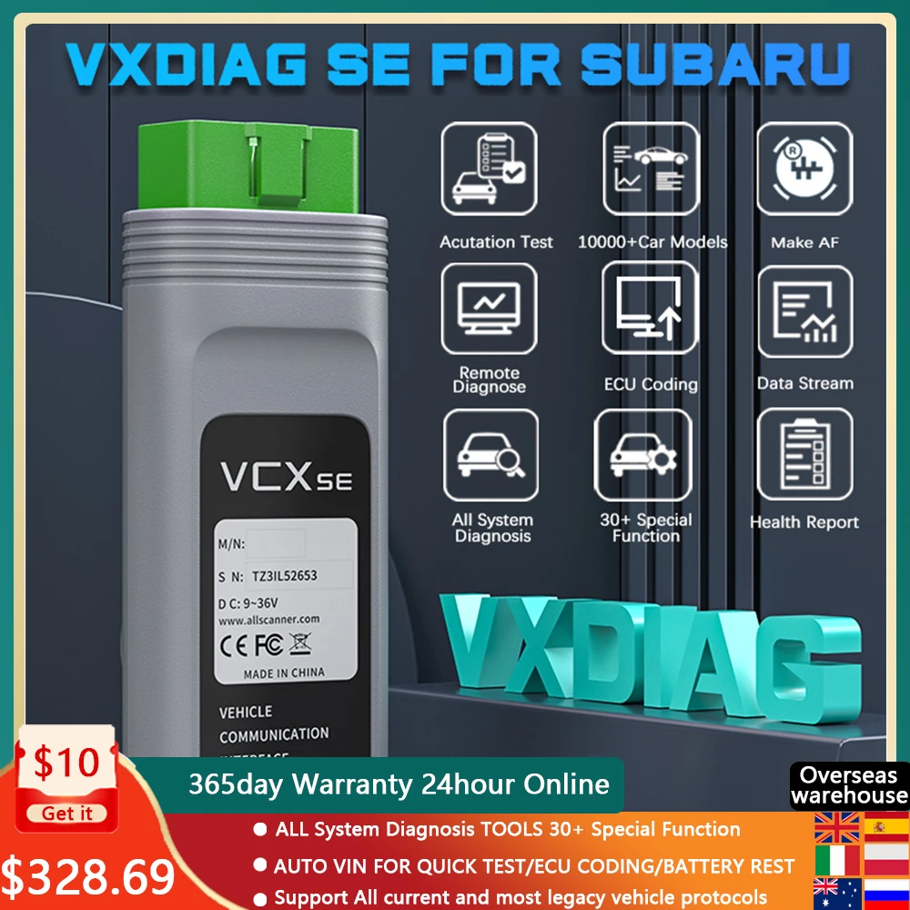 

Диагностический инструмент VXDIAG VCX SE для автомобиля, сканер для Subaru OBD2, программирование кода неисправности, поддержка протокола J2534